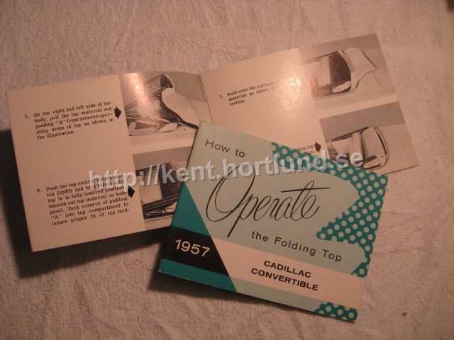 1957 Cadillac Convertible How to operate the folding top First edition