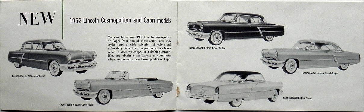 1952 Lincoln broschyr, Quick Facts Cosmopolitan and Capri - 2