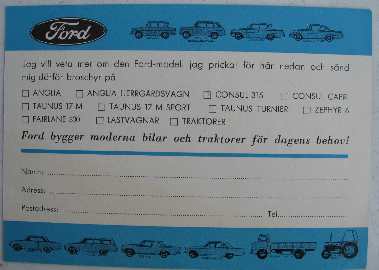1962 Ford broschyr-anmälan svensk