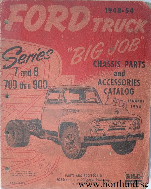 1948 - 1954 Ford Truck "Big Job"  Chassis Parts and Accessories Catalog