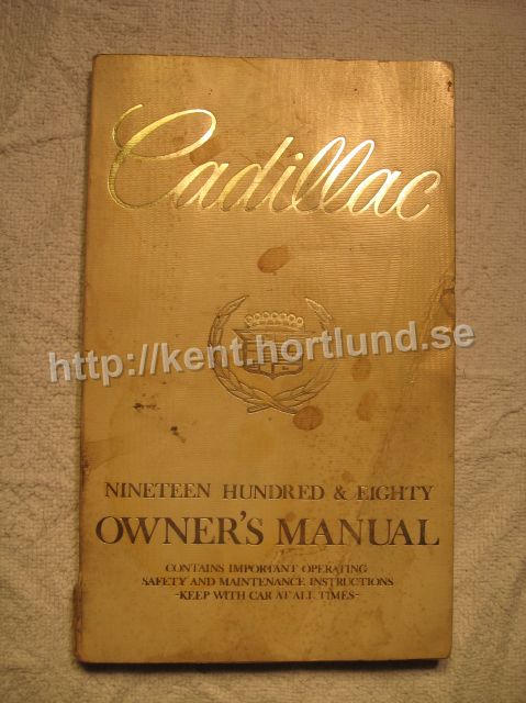 1980 Cadillac Owners Manual