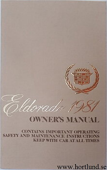 1981 Cadillac Eldorado Owners Manual