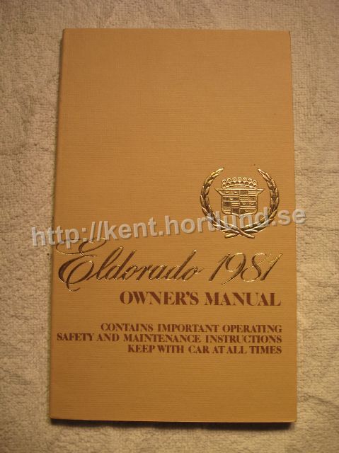 1981 Cadillac Eldorado Owners Manual - 2