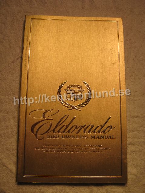 1982 Cadillac Eldorado Owners Manual