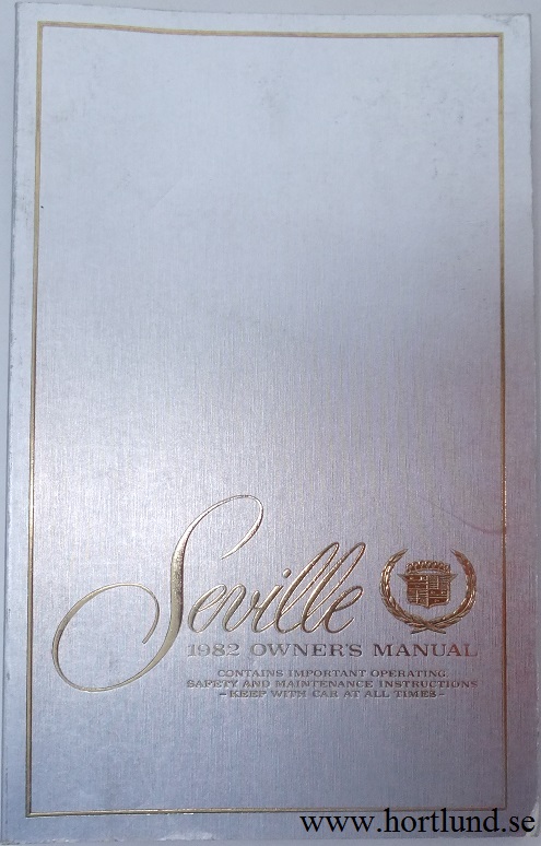 1982 Cadillac Seville Owners Manual