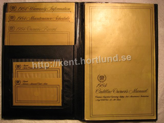 1984 Cadillac Owners Litterature Complete set with original folder