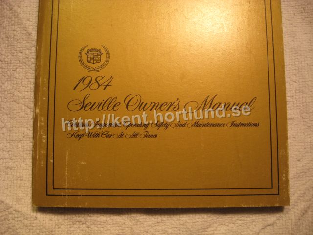1984 Cadillac Seville Owners Manual - 2
