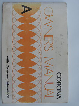 1974 1975 Toyota Corona Owners Manual