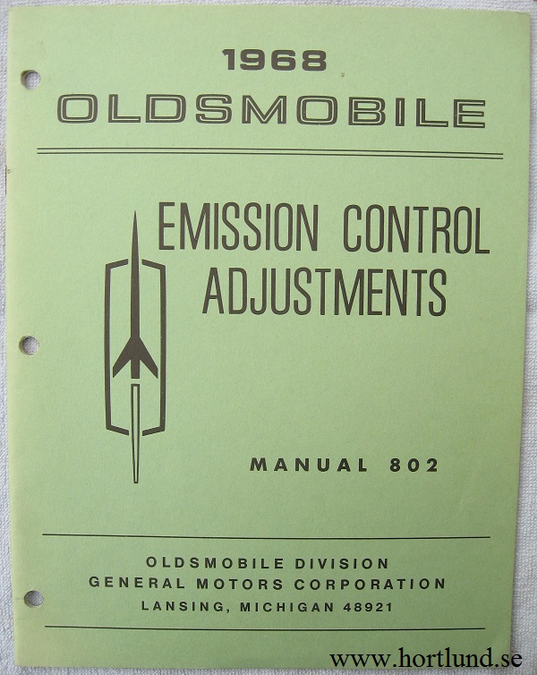 1968 Oldsmobile Emission Control Adjustments alla modeller