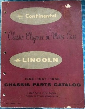 1956-1958 Lincoln and Continental Chassis Parts Catalog
