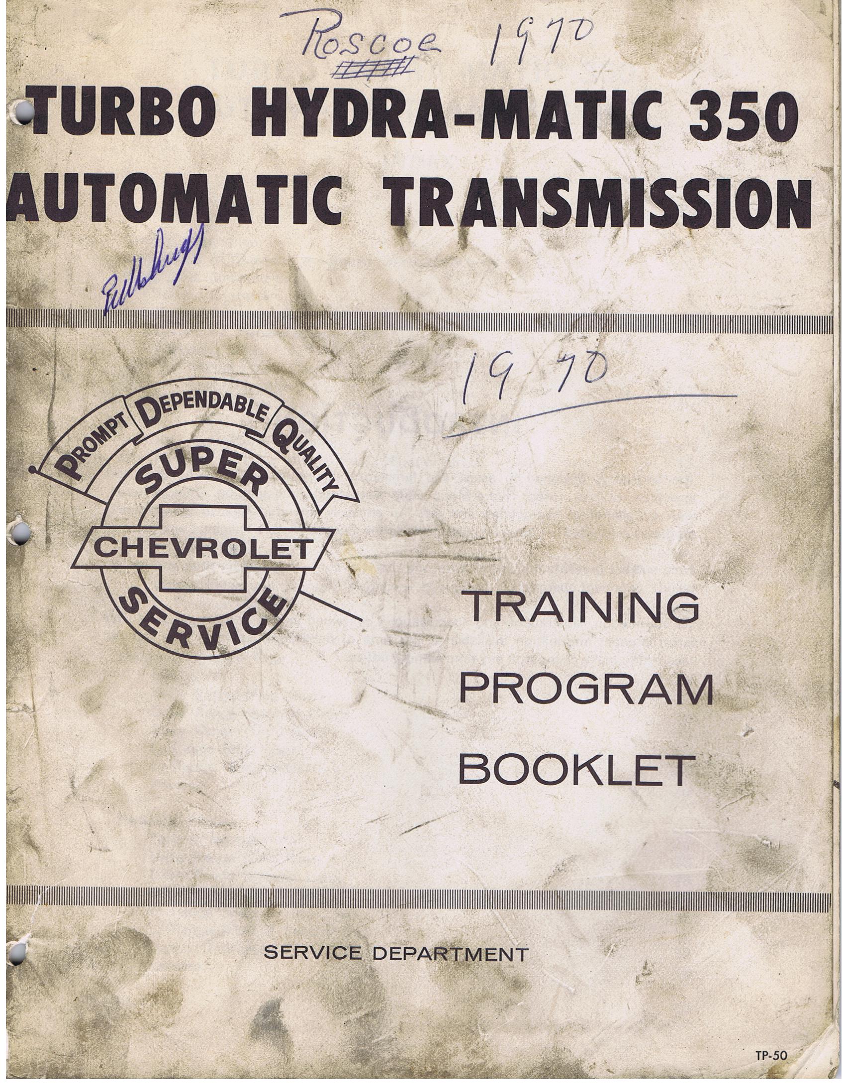 1969 Chevrolet Training Program Booklet Turbo Hydra-Matic 350 Automatic Transmission