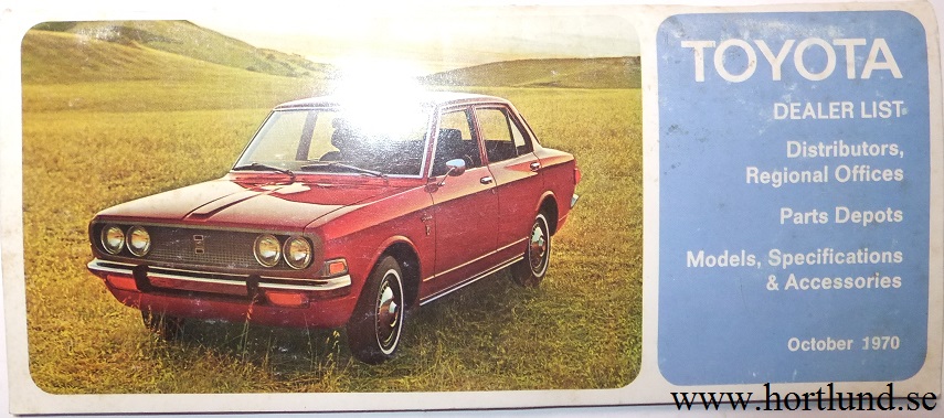 1971 Toyota Dealer list
