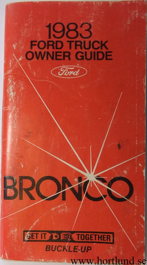 1983 Ford Bronco Owners Manual