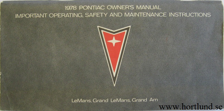 1978 Pontiac Le Mans Owner's Manual