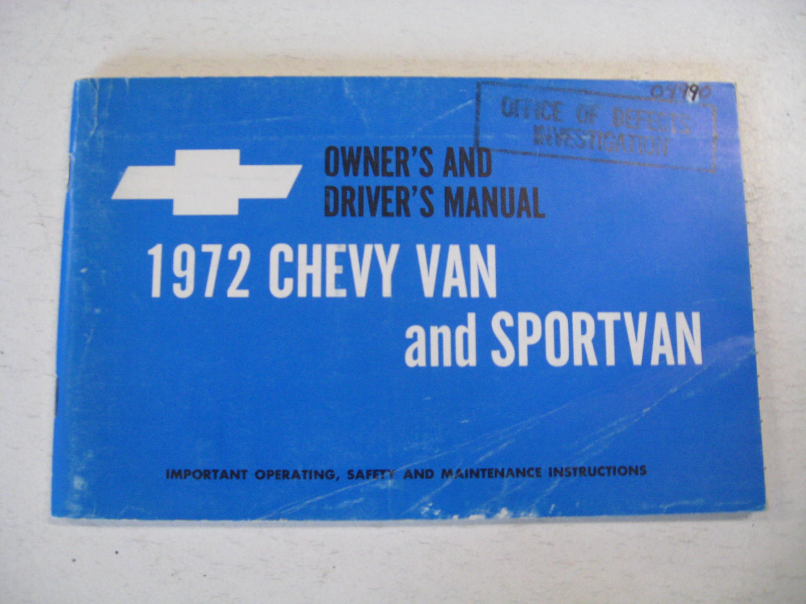 1972 Chevrolet Van + SportsVan Owners Manual