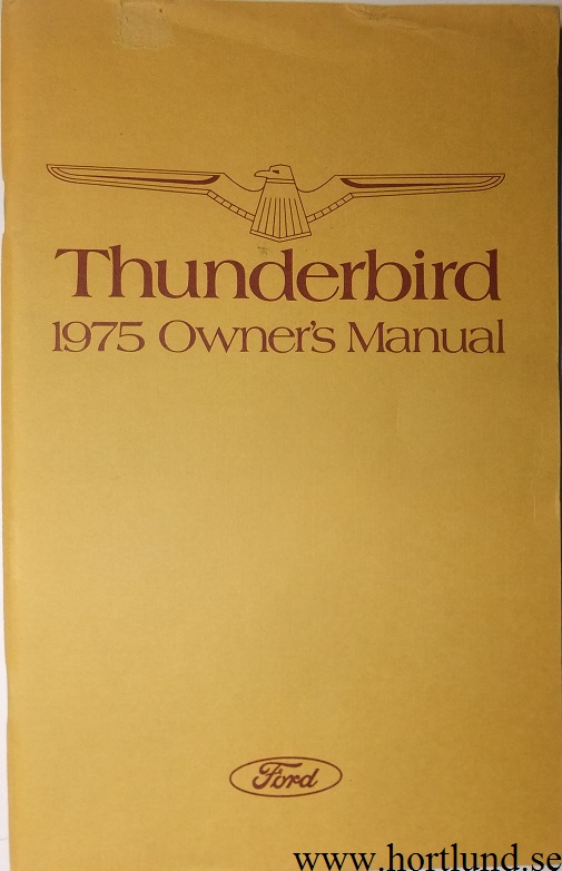 1975 Ford Thunderbird Owners Manual