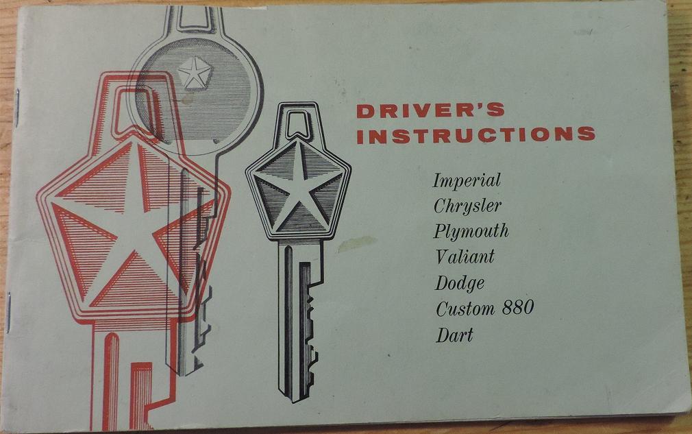 1964 Chrysler, Imperial, Dodge och Plymouth  Drivers instructions