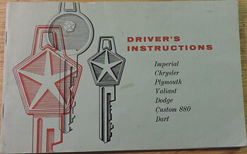 1964 Chrysler, Imperial, Dodge och Plymouth  Drivers instructions