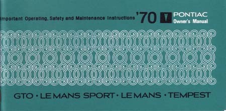 1970 Pontiac Owner's Manual mid size