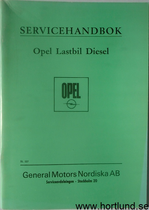 1969 Opel Lastbil Diesel Servicehandbok