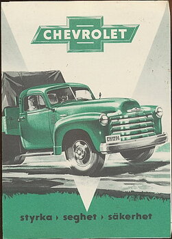 1952 Chevrolet Lastbilar broschyr Svenskt Original