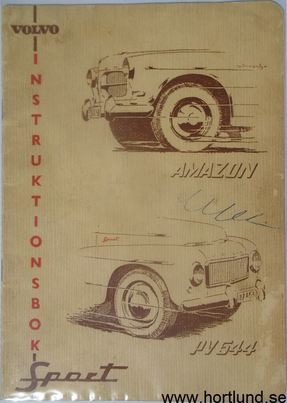1958-1959 Volvo Amazon Sport och PV 544 Sport Instruktionsbok