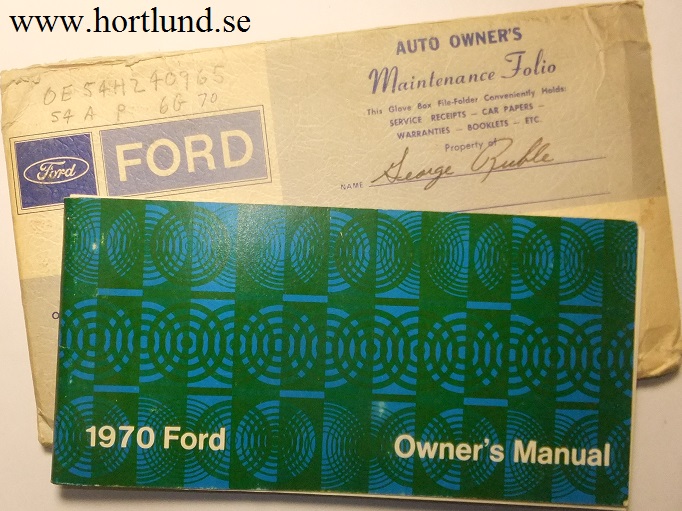 1970 Ford full size Owners Manual