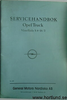 1970 Opel Truck Servicehandbok Växellåda S4-18/3