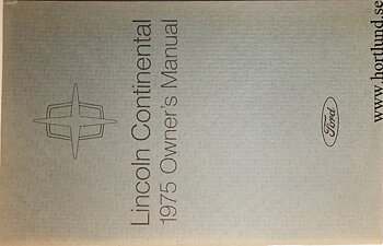 1975 Lincoln Continental Owners Manual