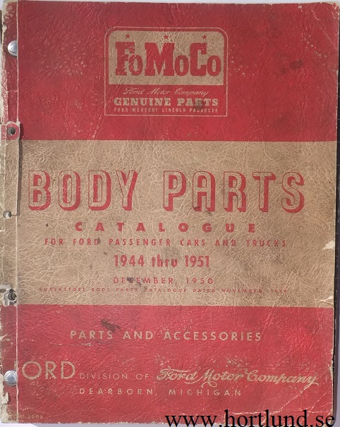 1944-1951 Ford cars and Trucks  Body Parts Catalogue