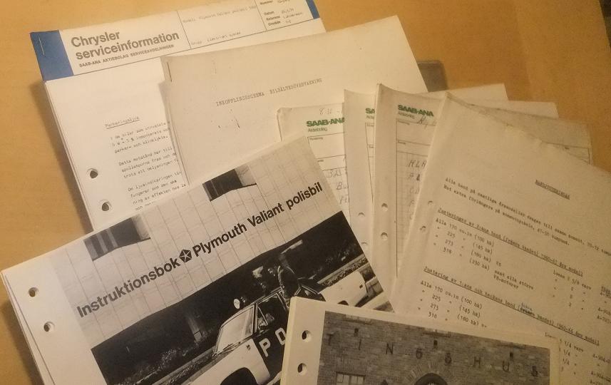1972 Plymouth Valiant polisbil serviceinformation - 2