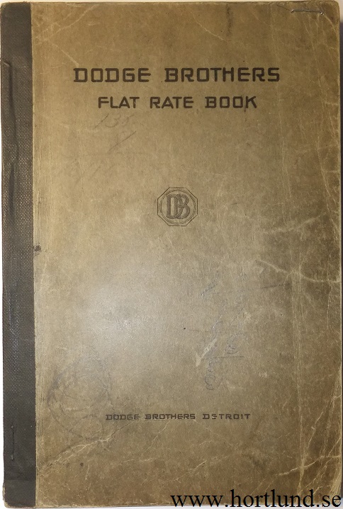 1921 Dodge Flat Rate Book