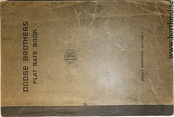 1921 Dodge Flat Rate Book