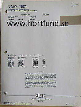 1967 BMW Du Pont lackkarta