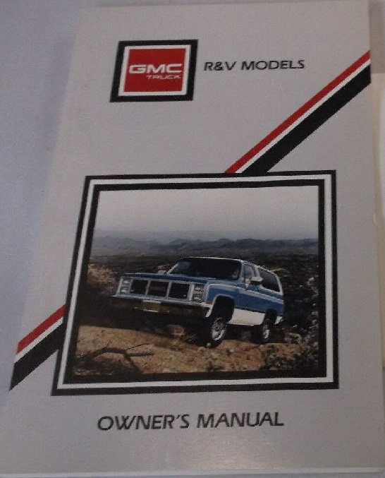 1988 GMC R&V Pickup Blazer Suburban Owner's Manual