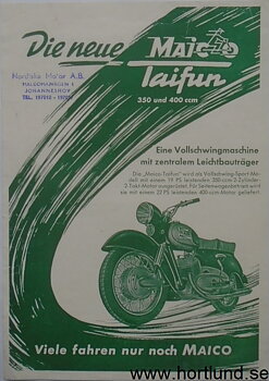 1953 Maico Taifun 350 & 400 cc broschyr