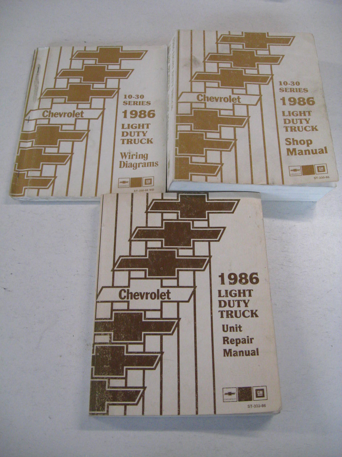 1986 Chevrolet Truck Series 10-30 Light Duty Truck Shop Manual + Unit Repair Manual + Wiring Diagram