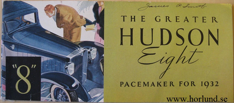 1932 Hudson Greater Eight broschyr