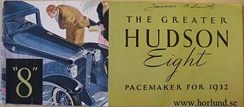 1932 Hudson Greater Eight broschyr