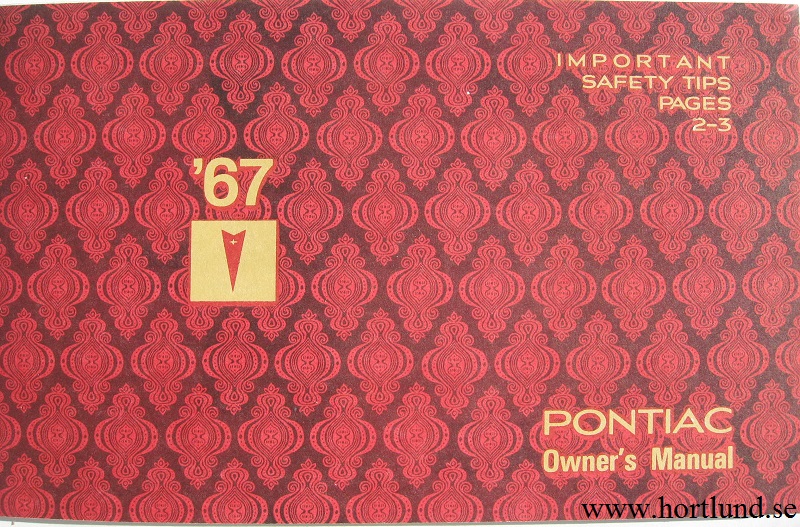1967 Pontiac Owner's Manual alla modeller - 2