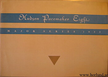 1933 Hudson Pacemaker Eight Major Series broschyr