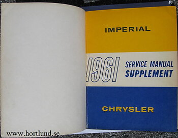 1961 Chrysler och Imperial Service Manual supplement