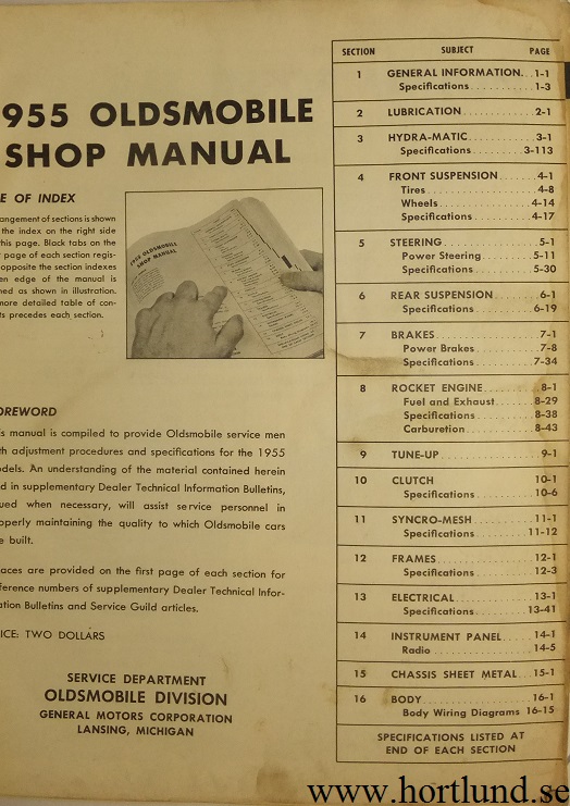 1955 Oldsmobile Shop Manual original - 2