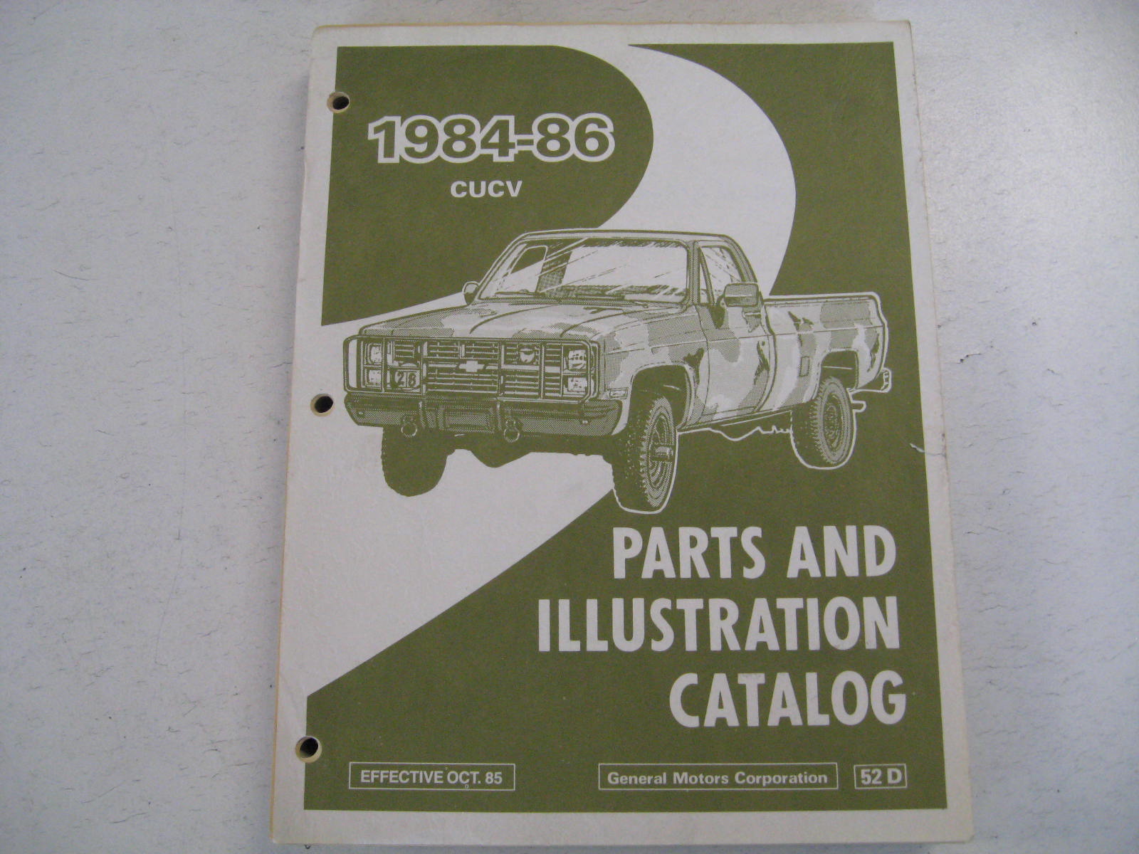 1984 - 1986 Chevrolet CUCV Truck Parts And Illustration Catalog
