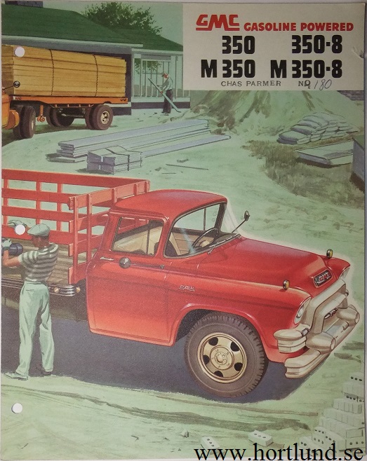 1955 GMC 350 350-8 M350 M350-8 Truck Broschyr