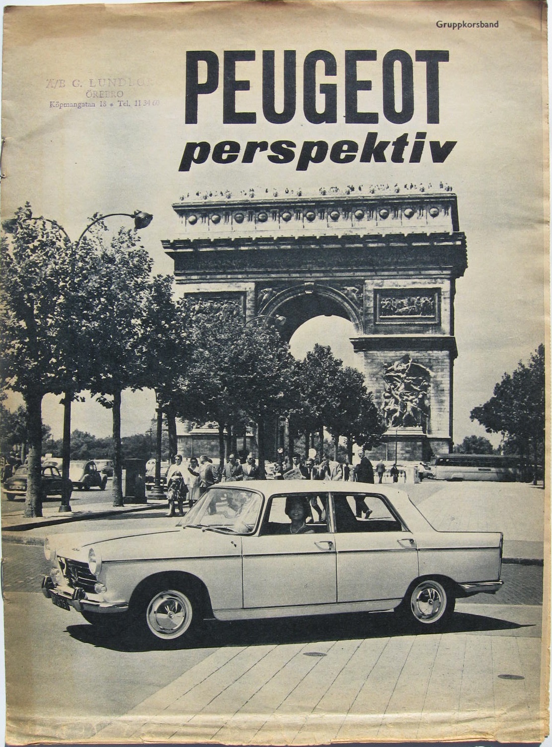 1964 Peugeot perspektiv alla modeller broschyr svensk