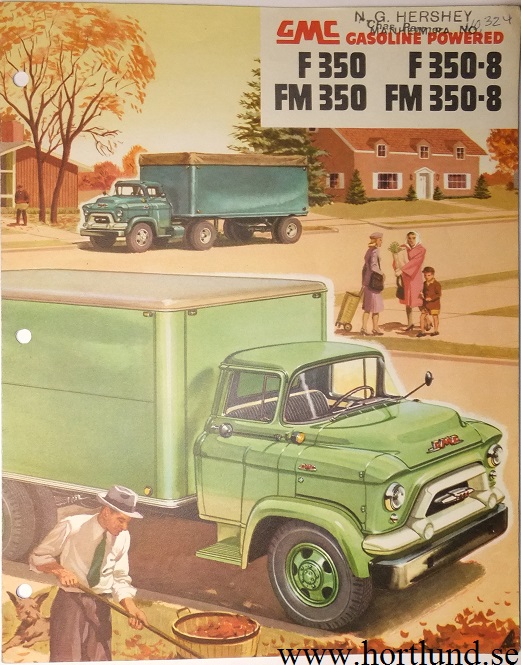 1955 GMC F350 F350-8 FM350 FM350-8 Truck Broschyr