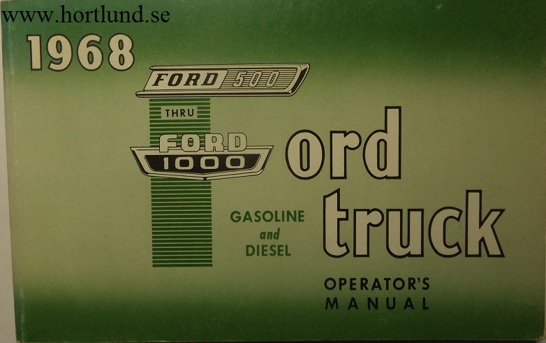 1968 Ford Truck 500-1000 Operator's Manual