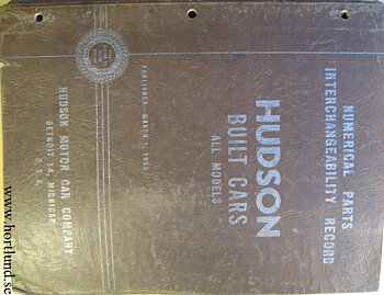 1950 Hudson Interchangeability Record