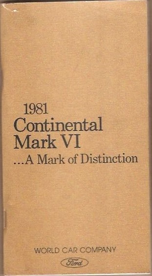 1981 Lincoln Continental Mark IV Owners Manual